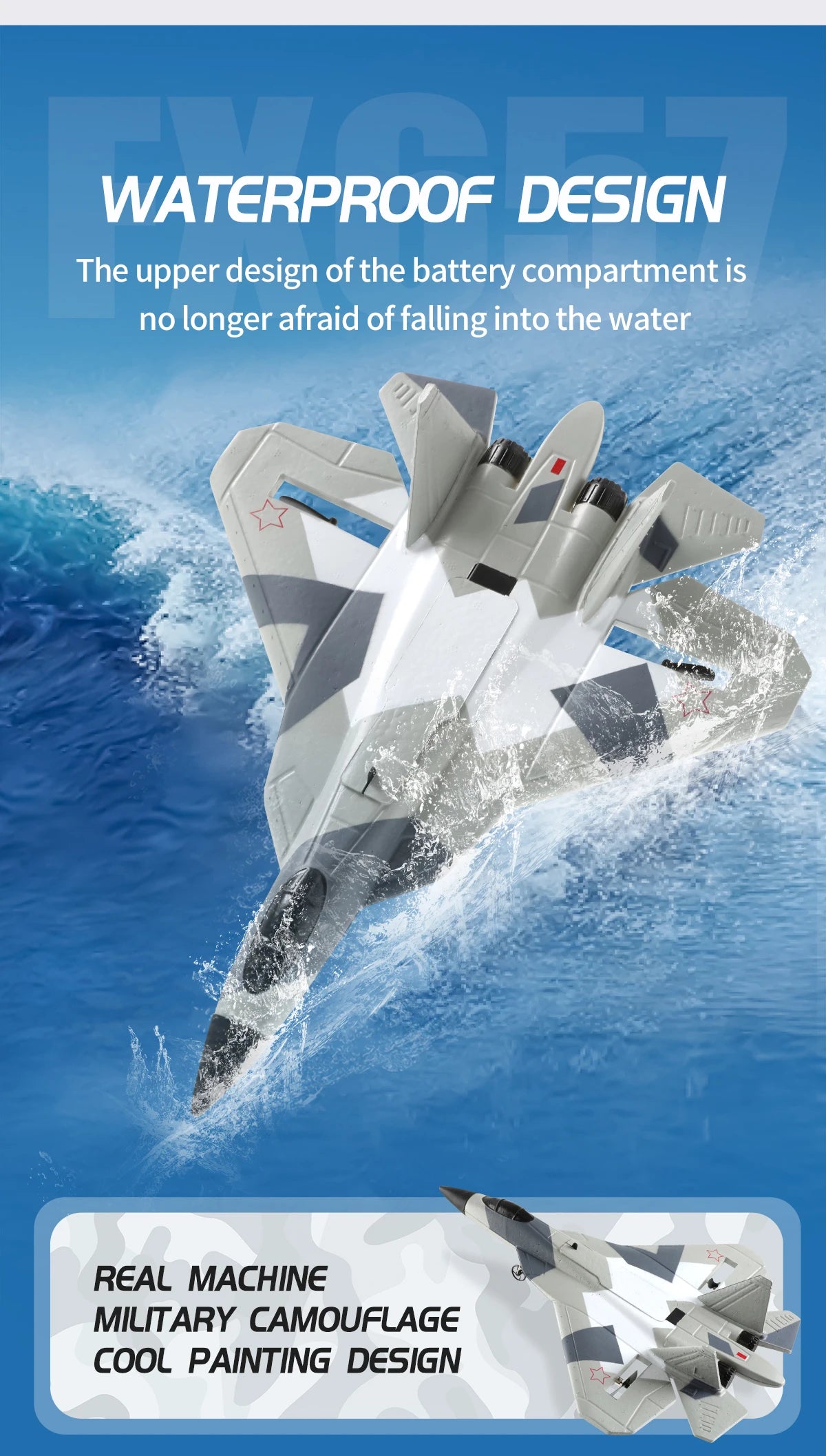 Aereo Telecomandato FX620 – Replica SU-57, Facile da Pilotare