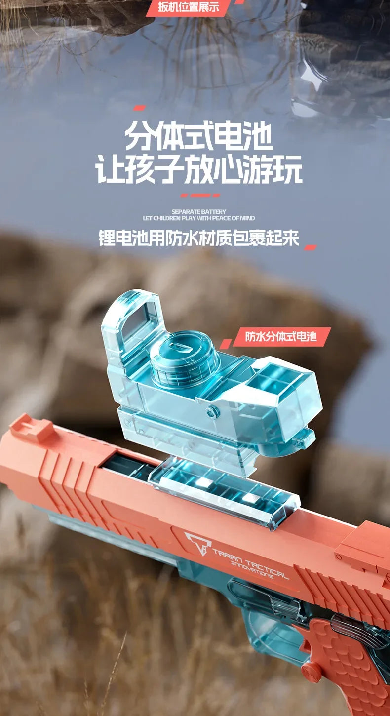 Desert Eagle Electric Water Gun – Full Auto with Flashing Lights – Pool & Beach Toy for Kids & Adults