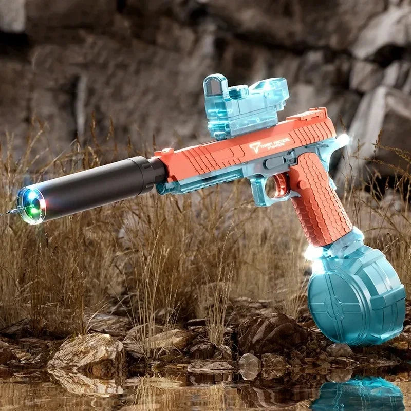 Desert Eagle Electric Water Gun – Full Auto with Flashing Lights – Pool & Beach Toy for Kids & Adults