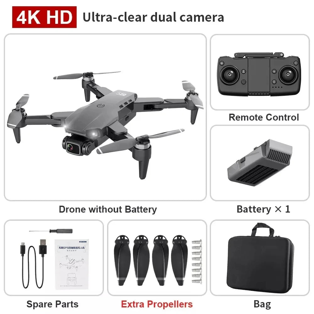 Drone L900 Pro 4K 5G GPS Dual Camera, Brushless Motor, Foldable Quadcopter, 1.2KM Range