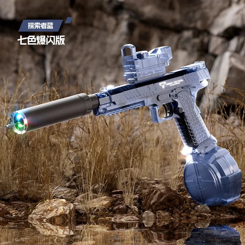 Desert Eagle Electric Water Gun – Full Auto with Flashing Lights – Pool & Beach Toy for Kids & Adults