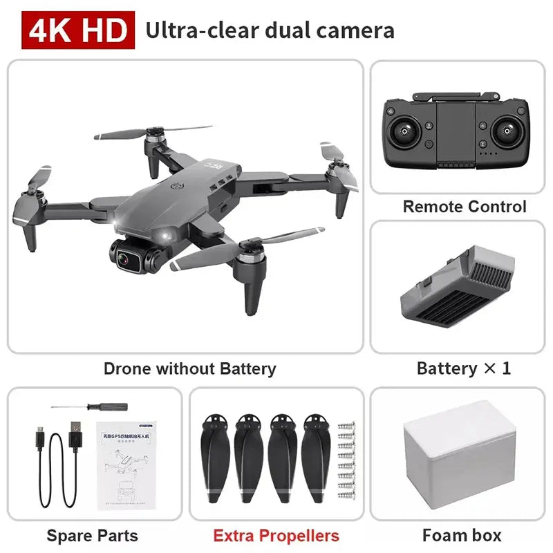 Drone L900 Pro 4K 5G GPS Dual Camera, Brushless Motor, Foldable Quadcopter, 1.2KM Range