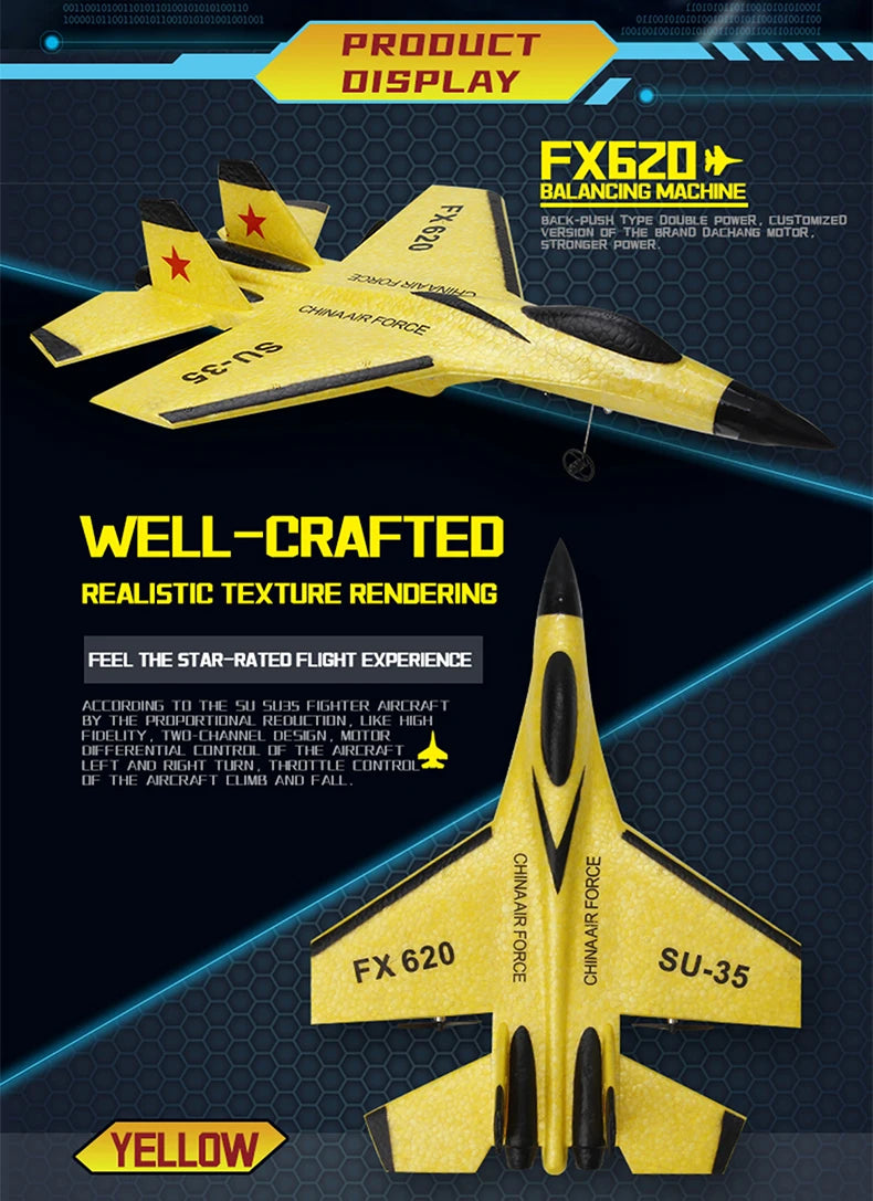 Aereo Telecomandato FX620 – Replica SU-57, Facile da Pilotare