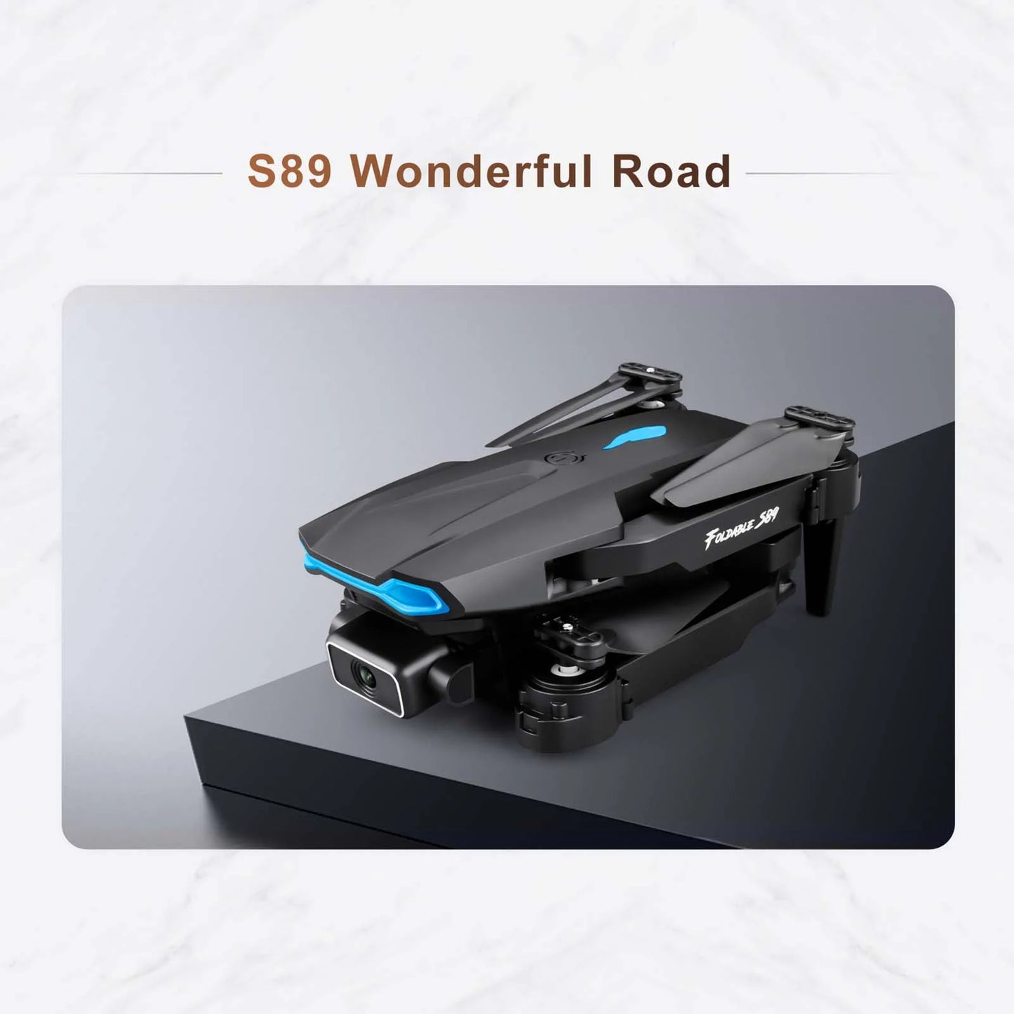 S89 Mini RC Drone 4K with Dual Camera, Wifi FPV, Folding Quadcopter, Gravity Sensor Control, Toy for Adults & Kids