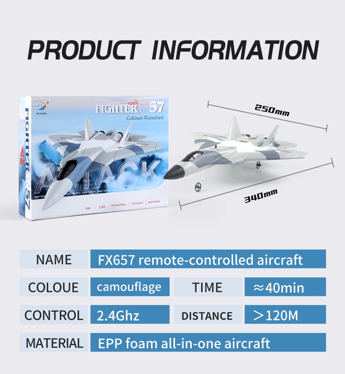 Aereo Telecomandato FX620 – Replica SU-57, Facile da Pilotare