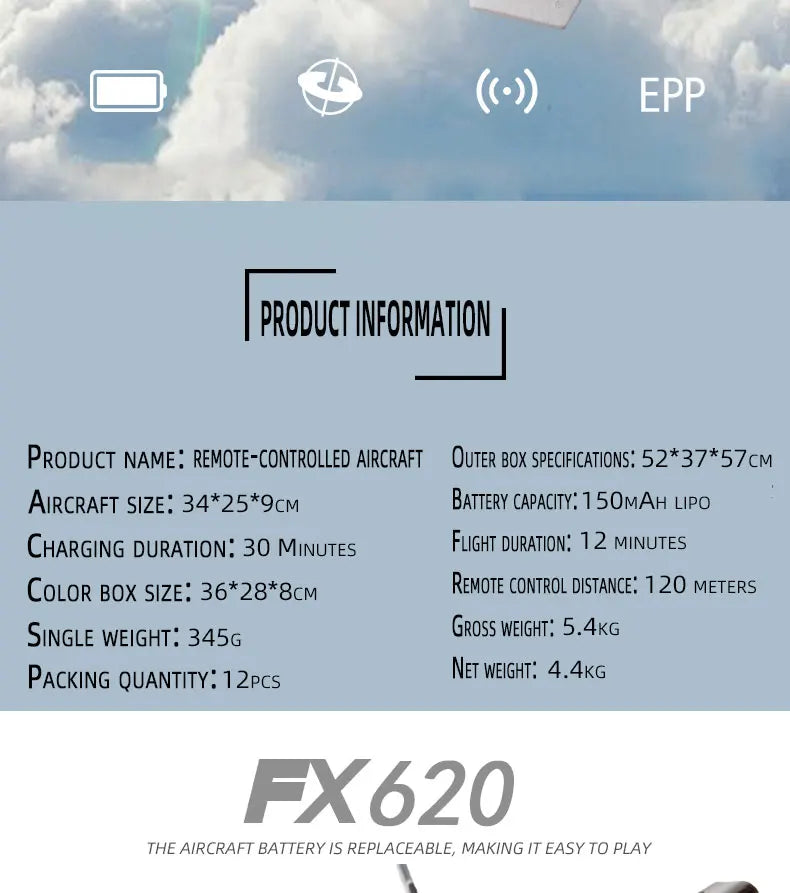 Aereo Telecomandato FX620 – Replica SU-57, Facile da Pilotare
