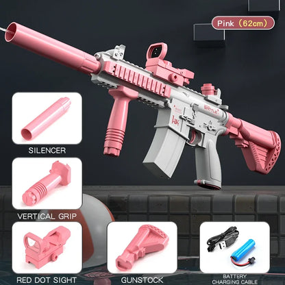 Electric M416 Water Gun – Automatic Light-Up Blaster for Kids & Adults – Pool & Beach Toy