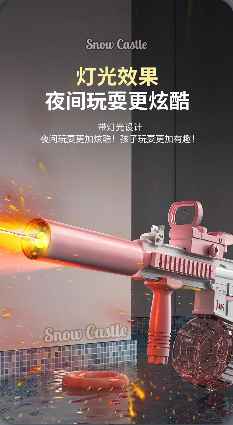 Electric M416 Water Gun – Automatic Light-Up Blaster for Kids & Adults – Pool & Beach Toy