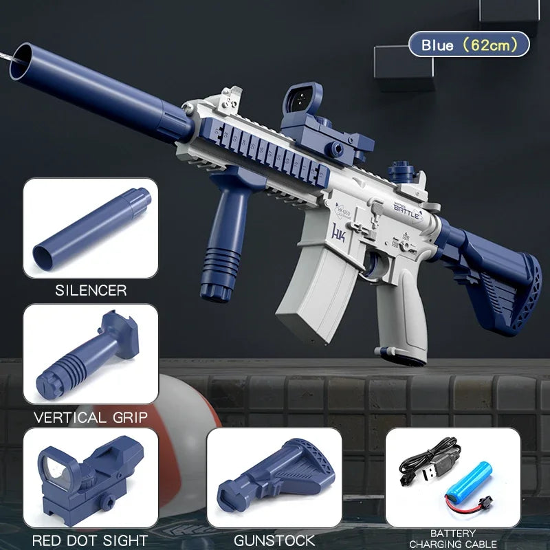 Electric M416 Water Gun – Automatic Light-Up Blaster for Kids & Adults – Pool & Beach Toy